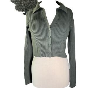 Aerie Women's Medium Green Cardigan L/S Sweater